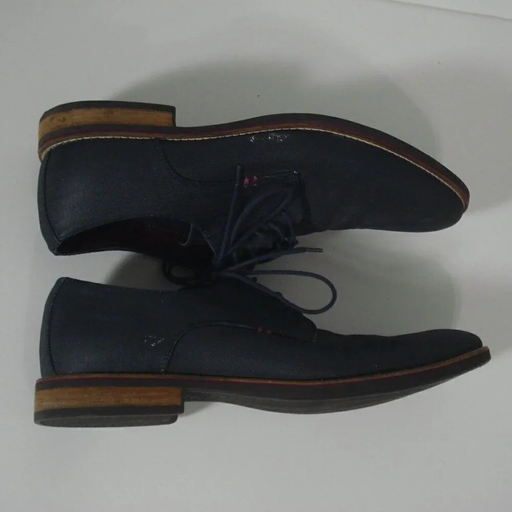 CALL IT SPRING Oxford Shoes Men's Size 12 Blue Almond Toe Textured Canvas